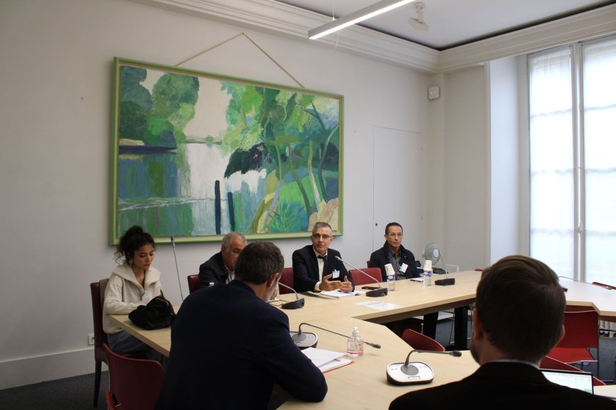 RojavaNetwork's tweet image. The AANES representative office in France held a meeting with members of the French parliament in Paris
