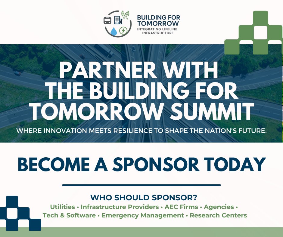 bldgsciences's tweet image. The Building for Tomorrow Summit isn’t just another event—it’s where resilience, innovation, and policy converge.

Connect with decision-makers. Shape the future of infrastructure. Become a Sponsor:hubs.ly/Q03Nl05c0

#BuildingForTomorrow #InfrastructureResilience