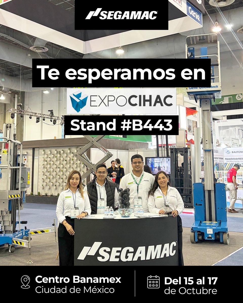 segamacmx's tweet photo. 🚀 ¡Te esperamos en @Expocihac 2025!
Conoce nuestras soluciones en plataformas de elevación, telehandlers y retroexcavadoras.

📍 Stand B443
📅 Del 15 al 17 de octubre
📌 Centro Banamex, Ciudad de México

👉 ¡Vive la experiencia Segamac! https://t.co/othexhNqN0