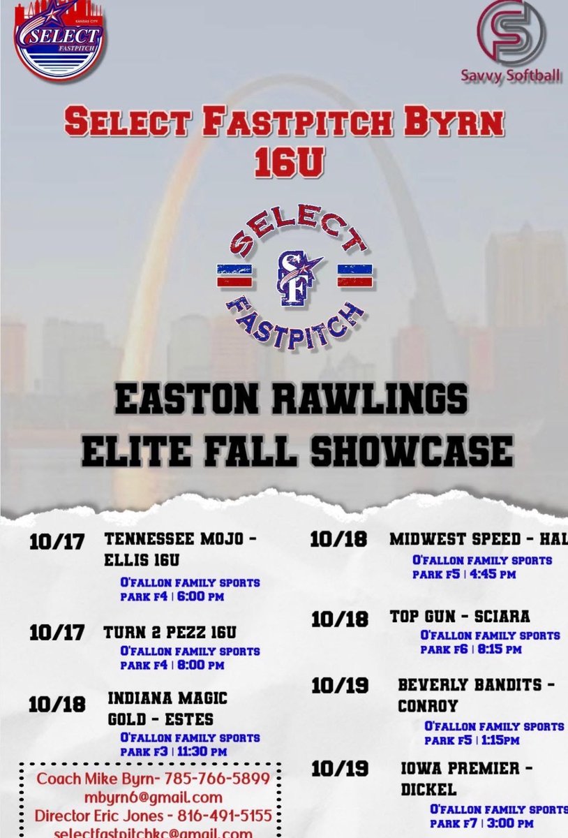 Faith Pittenger (@faithpitte4275) on Twitter photo Combining with Select Byrn this weekend. Hope to see you in OβFallon!!
<a href="/IggyByrn/">Michael Byrn</a> <a href="/ejonesrockchalk/">Eric Jones - Select Fastpitch</a> <a href="/Select16Zagozda/">Select FP 16's Zagozda</a> Combining with Select Byrn this weekend. Hope to see you in OβFallon!!
<a href="/IggyByrn/">Michael Byrn</a> <a href="/ejonesrockchalk/">Eric Jones - Select Fastpitch</a> <a href="/Select16Zagozda/">Select FP 16's Zagozda</a>