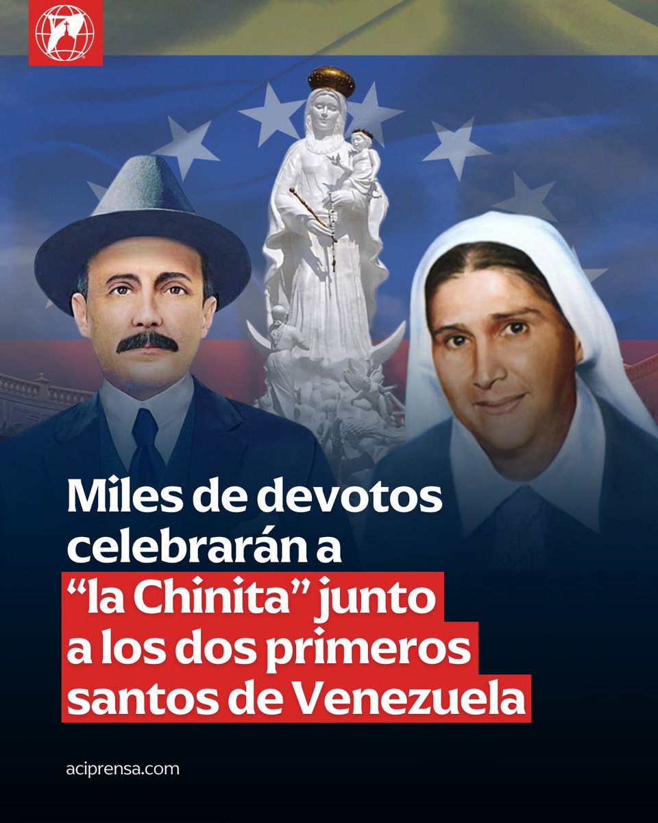 ¡Venezuela celebrará a Nuestra Señora de Chiquinquirá junto a los dos primeros santos del país!🇻🇪🙏🏻

La Arquidiócesis en Maracaibo presentó este lunes 13 de octubre el cronograma de actividades y el logo oficial de la fiesta de Nuestra Señora de Chiquinquirá, a celebrarse el 18