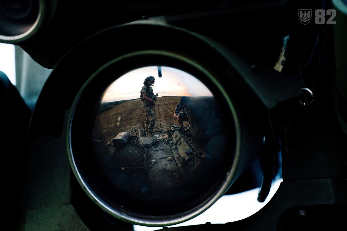 Militarylandnet's tweet image. M2 Stryker vehicles of the Ukrainian 82nd Air Assault Brigade, October 2025. #UkrainianArmy