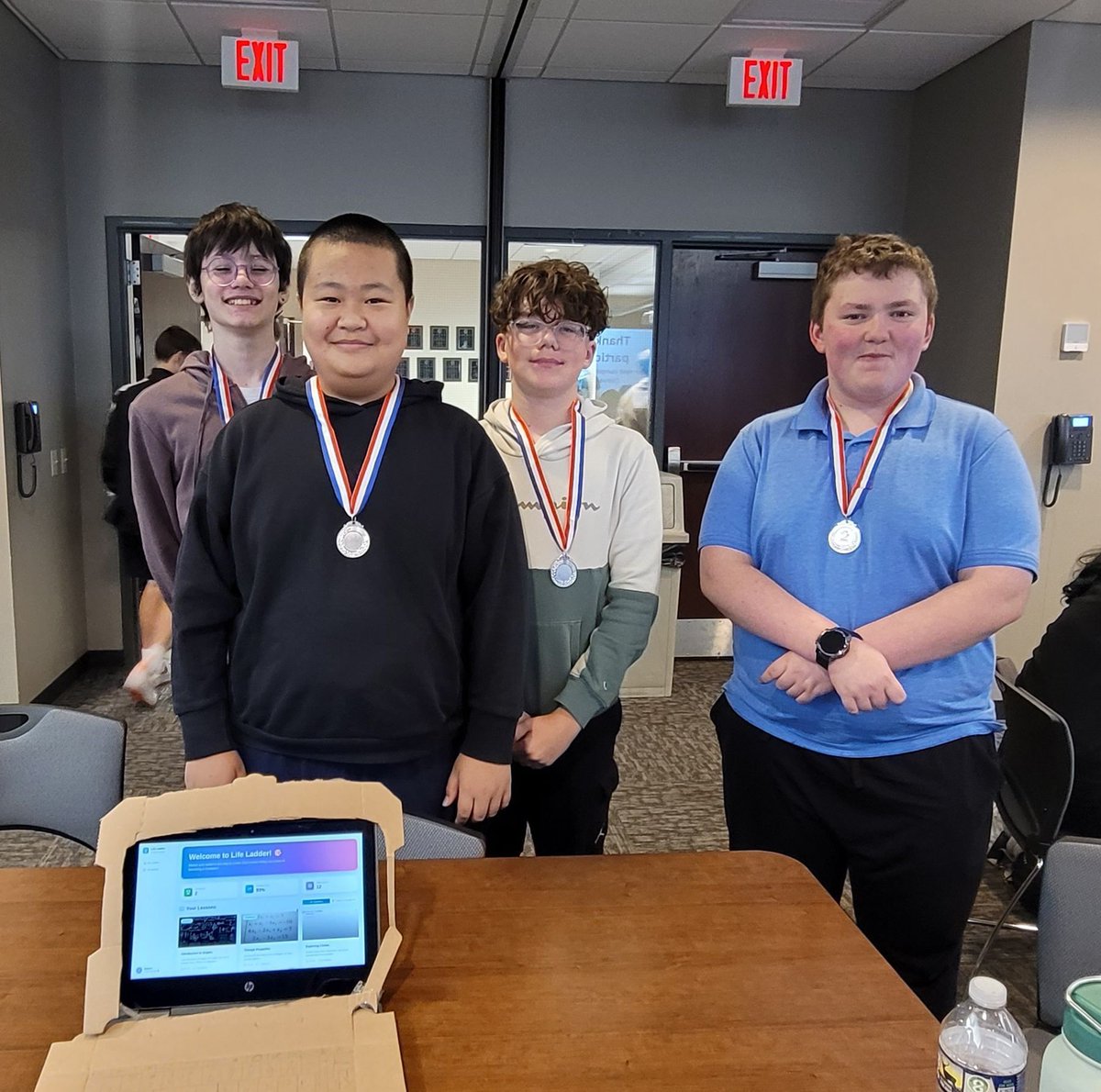 WCSDWCMS's tweet photo. It was the first year for the Keystone Competition at the IU and our WCMS team won 2nd place in their grade band for their innovative product, Life Ladder, which supports academic autonomy and promotes positive behavior systems in K–12 schools. Great job, team!! https://t.co/F9YqU2L705