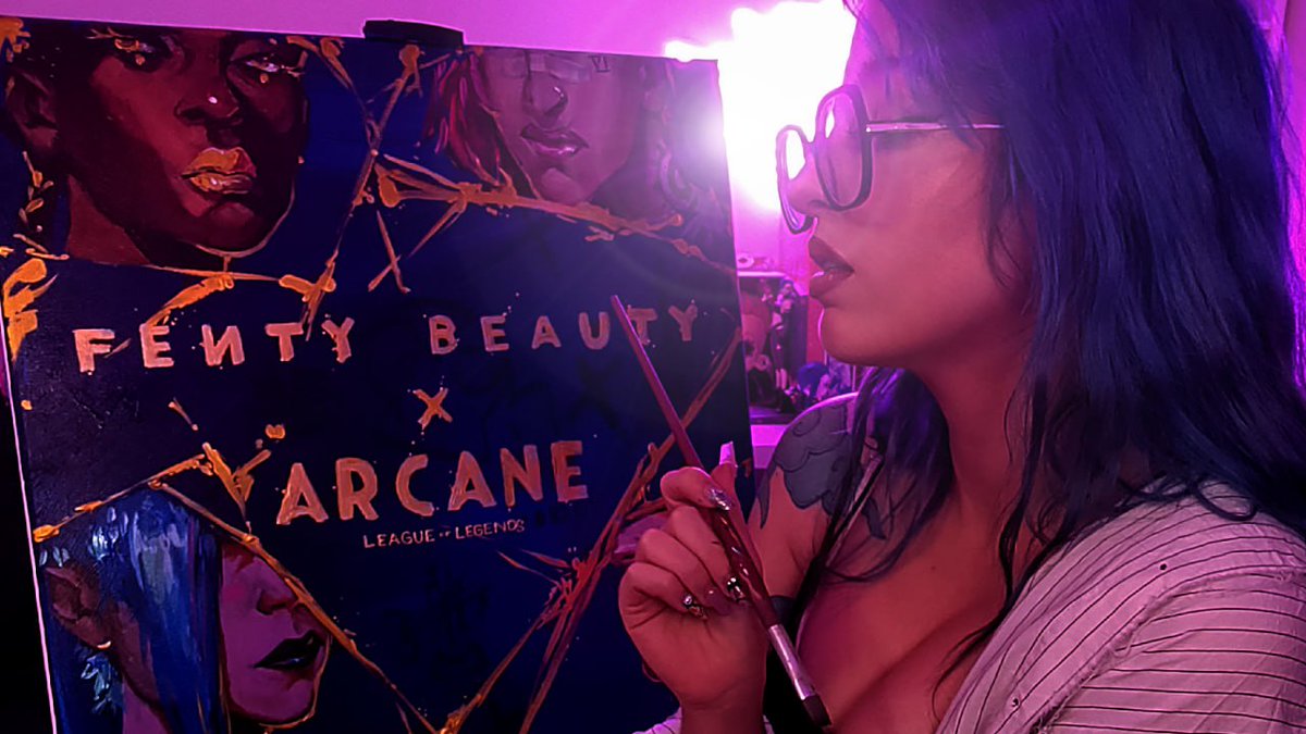 Painted this for <a href="/fentybeauty/">Fenty Beauty</a> × <a href="/arcaneshow/">Arcane</a> comeback! 💄
