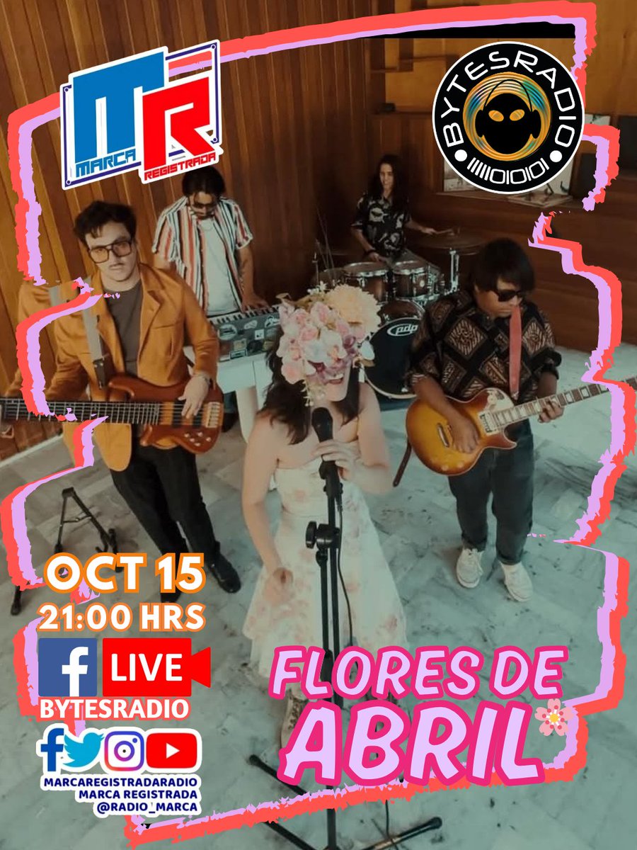 Miércoles de Marca Registrada Radio y en la primera parte del programa de hoy nos acompaña #Floresdeabril que vienen a presentarnos #Tranquila 

Nos vemos hoy a las 21:00hrs 🇲🇽 vía #facebooklive o Youtube a través la señal de <a href="/bytesradiomex/">BYTESRADIO</a> pasen la voz!