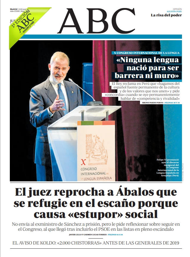 abc_es's tweet photo. 📰La portada y la Dos de ABC. Pronto, en
@abckioskoymas
#Portadas #PortadaABC https://t.co/4UE8sCbkcS