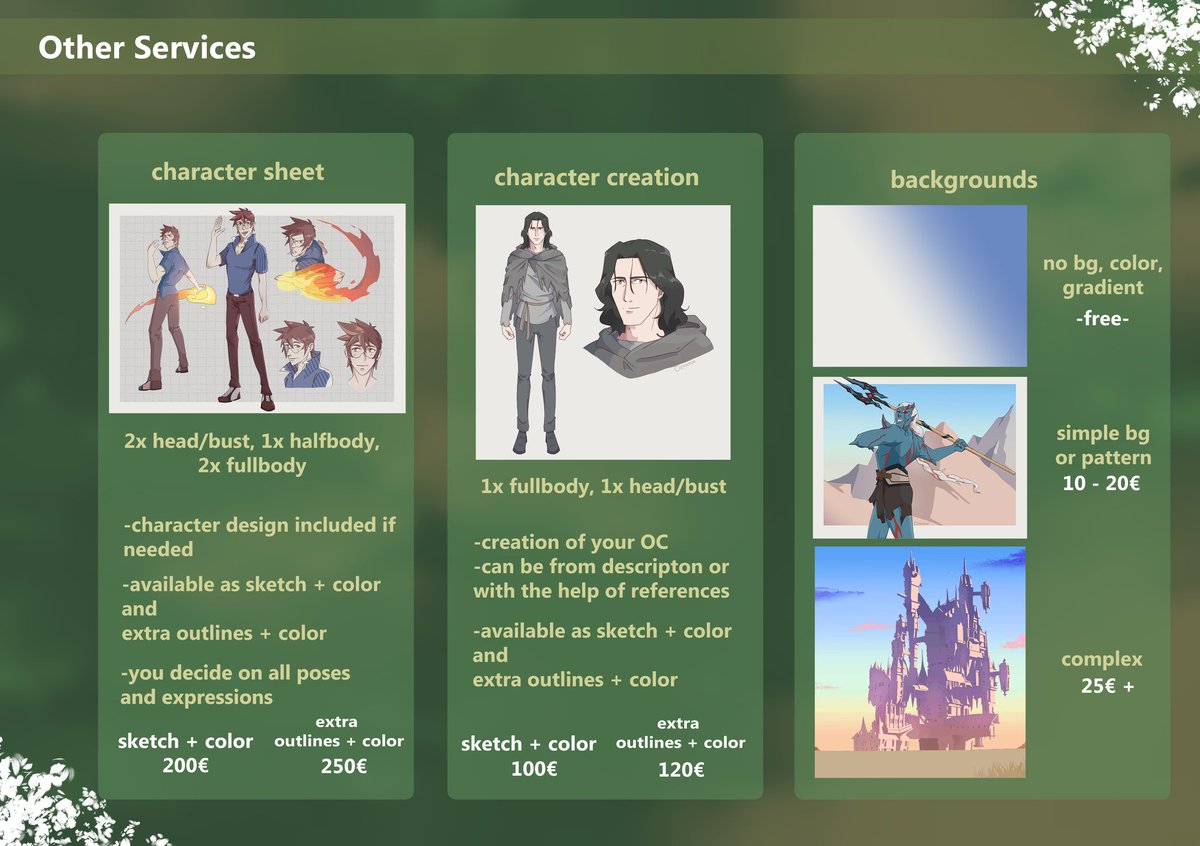 Chrysonoe's tweet photo. I will open Commissions again on 5th November. Here's my updated commission info with everything you need to know in case you are interested.
I am also offering character design as a seperate service now.
#lookingtocommission #commissionsopen #GERVtuber https://t.co/nQAblRyZ2P