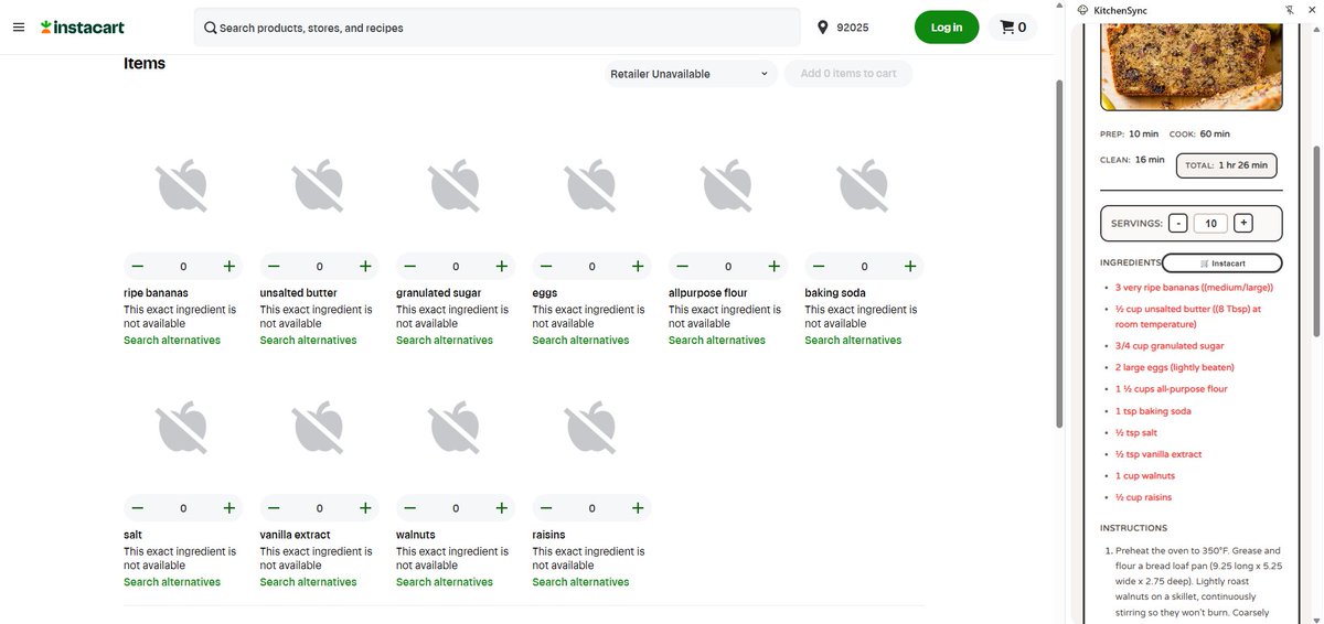 coding_updates's tweet image. Day: 8 Progress day 🚀
• Got accepted into the Instacart Developer Program
• Applied for an Impact Marketplace acc
• Got Instacart List API working in my dev environment
Now waiting on reviews for Impact + production API access. Very productive day🥳
kitchensyncextension.com