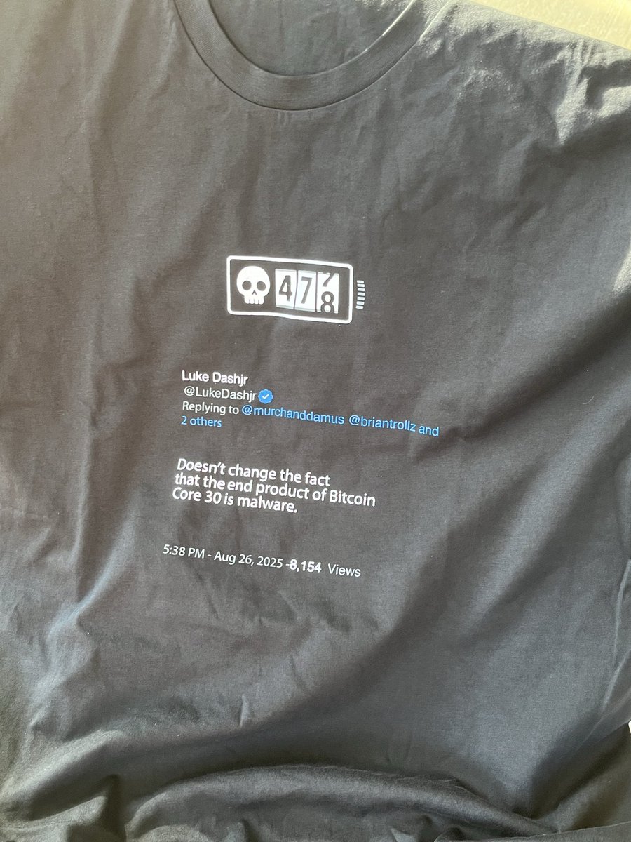 Best t-shirt at <a href="/tabconf/">TABConf - tickets on sale Oct 13-16, 2025, Atlanta</a> this year … by far 😂

You come to Bitcoin for the money, and stay for the freedom … plus the memes.