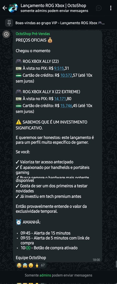 Saíram os preços dos Xbox Ally vendidos pela Octoshop 
.
.
.
.
. 
#XboxGamePass #xbox #rogally #asusrogally