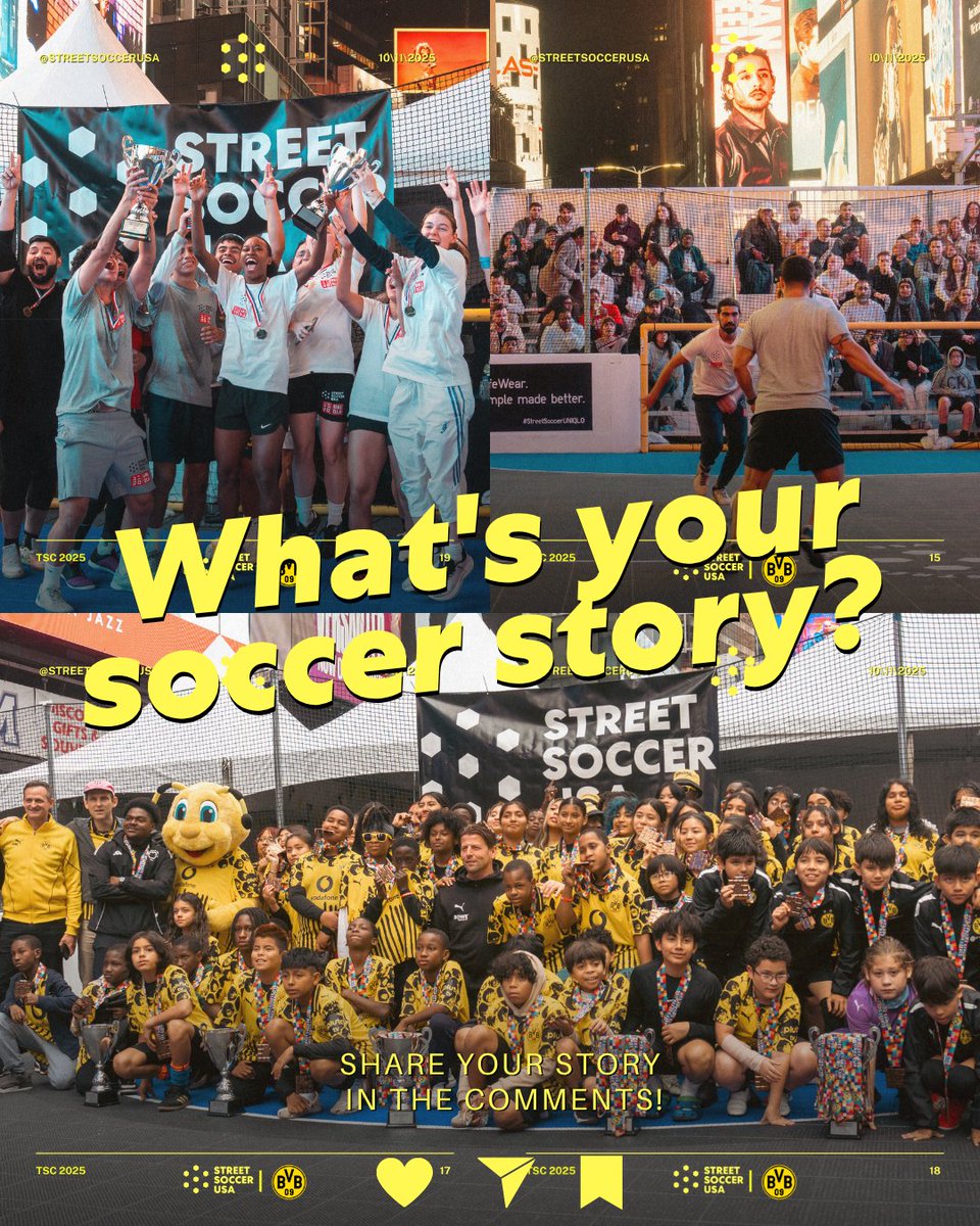 For 11yrs  the Times Square Cup has lit up NYC. 
Each year, youth from across the city showcase their skills on one of the world’s biggest stages, proof that the beautiful game can change lives.💙
<a href="/BVB09/">BVB</a>  <a href="/UniqloUSA/">UNIQLO</a>  <a href="/NYCYouth/">NYC Youth & Comm.</a>  <a href="/veotechnologies/">Veo</a>  <a href="/SoccerCooligans/">The Cooligans</a> <a href="/ChelseaCabarcas/">Chelsea Marie Cabarcas</a>