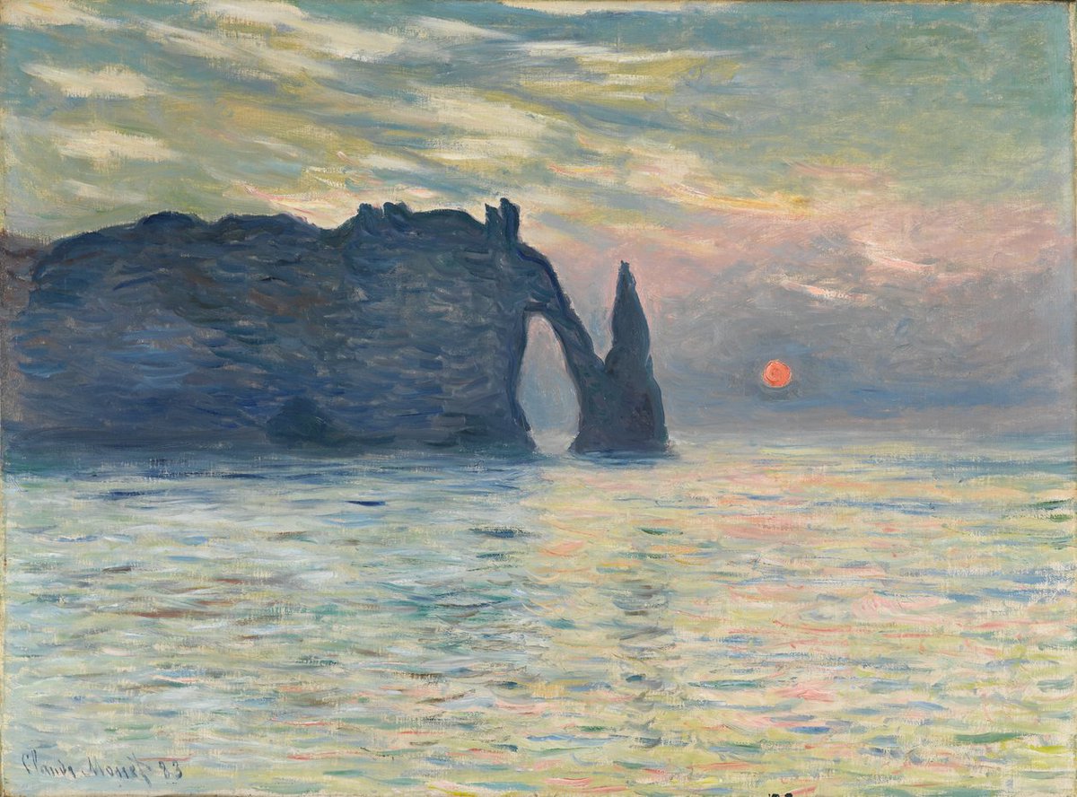 クロード・モネ
（Claude Monet、1840-1926）
『エトルタの断崖、夕日』
（The Cliff, Étretat, Sunset）
