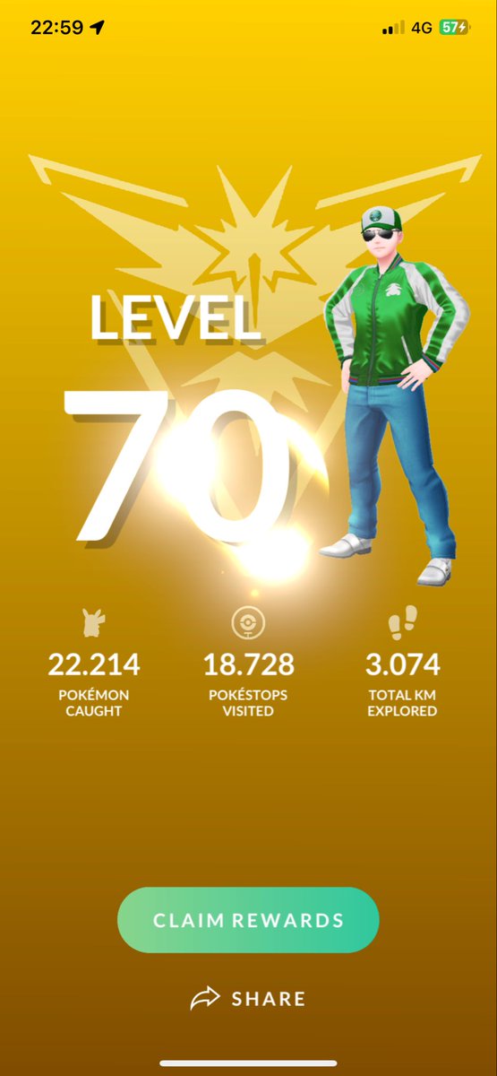 CarpeDiemGo070's tweet image. Level 70!!! Here we gooooo!!! #Level70 #Pokemongo #Gymboss