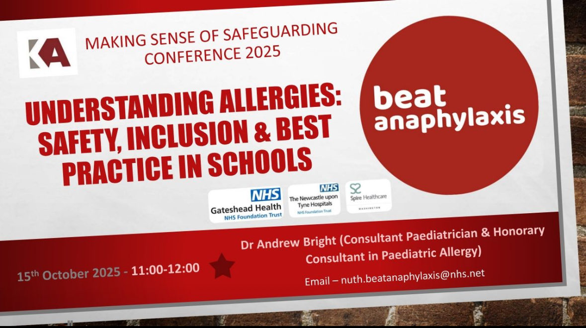 BeatAnaphylaxis's tweet photo. A pleasure to present at the Kym Allan Safeguarding Conference @NorthLakesHotel today. >75 primary &amp; secondary school leads from across Cumbria in attendance. Great discussions &amp; enthusiasm about safeguarding CYP with allergies in education settings. #BAnFS Programme https://t.co/6doTjbsA80
