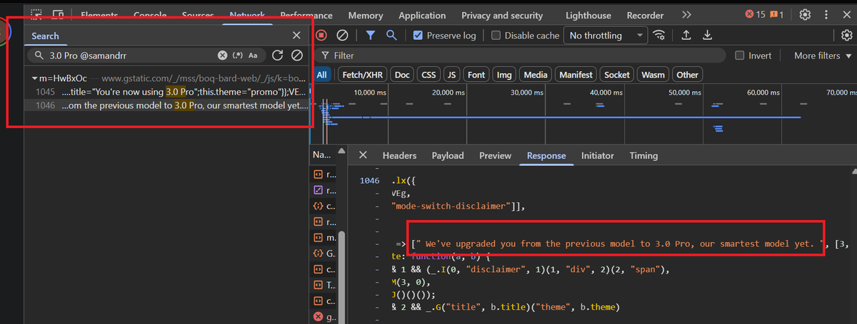 Gemini 3.0 spotted on the Gemini webapp.