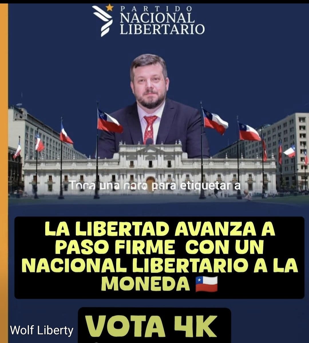 Solo existe en Chile🇨🇱 un solo Candidato NACIONAL LIBERTARIO y es JOHHANES KAISER B. VOTEN 4...4...4...CIFRA QUE GANA,  DIRECTO A LA MONEDA.🗽⭐️🇨🇱⭐️🗽