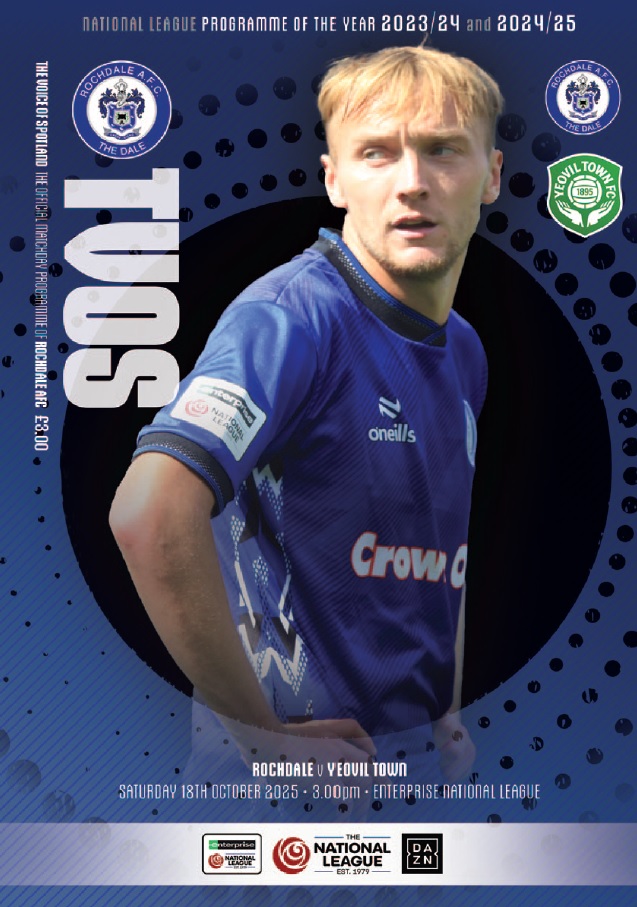 daleprogramme's tweet image. Front cover of #TVOS for this Saturday's @NL_Enterprise game between @officiallydale and @YTFC