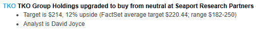 $TKO Seems good enough for few points