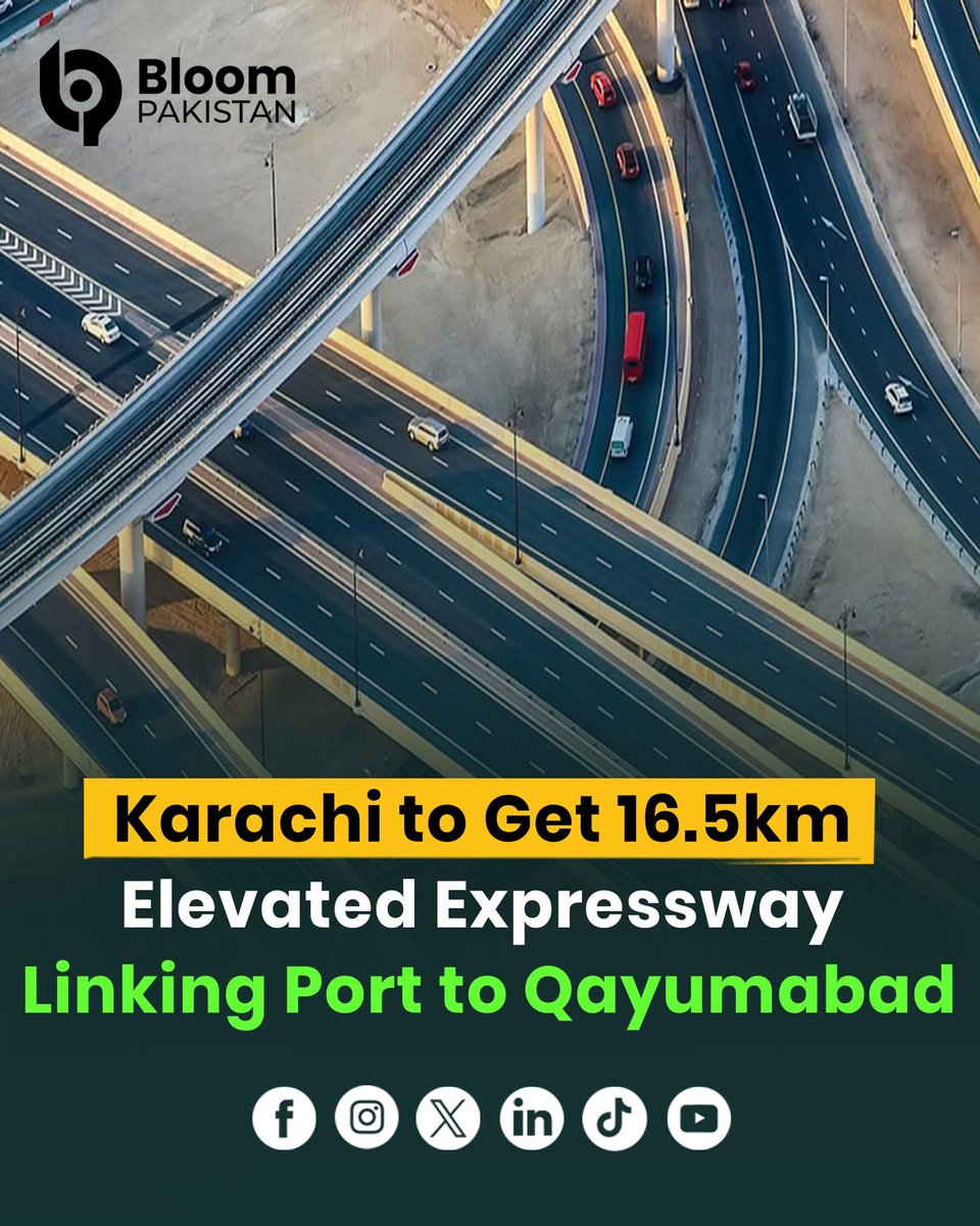 Major Infrastructure Boost for Karachi!

Sindh Chief Minister Syed Murad Ali Shah has approved the construction of a 16.5 km Elevated Expressway linking Karachi Port to Qayumabad (Jam Sadiq Interchange).
#SindhCompetesGlobally
Read More: bloompakistan.com/karachi-to-get