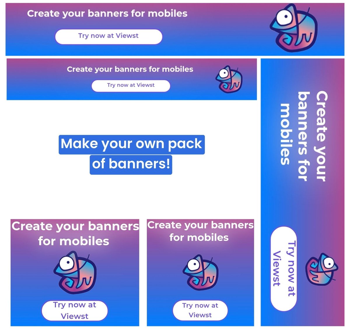 ViewstBuilder's tweet image. What to do if you’re tired of manual resizing? 

The answer is simple: click one button at Viewst.com, grab a pack of fully-prepared ratios and resize to all needed formats. You can create a project like this 👇 within a minute. 

#DesignTip #AdTech #BannerAds