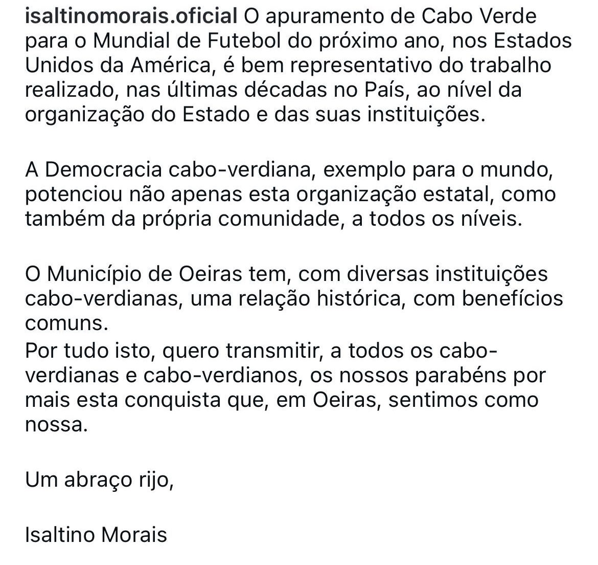 “Um abraço rijo” 🫅
