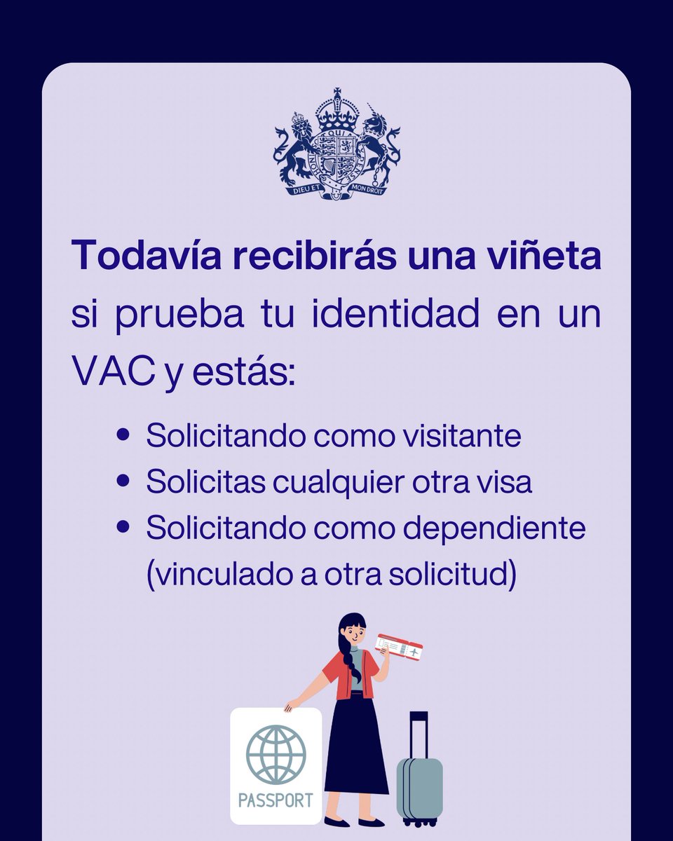 Adiós a las viñetas, hola a las eVisas 🇬🇧✨
El Reino Unido digitaliza sus visas de estudio y trabajo.

Solo algunos casos seguirán con sello (visitantes, dependientes o verificación de identidad)

Más info 👉 gov.uk/evisa
