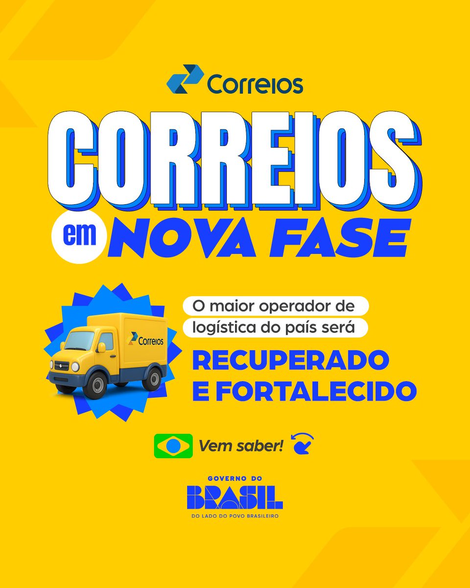 govbr's tweet image. 💰 Os Correios anunciaram nesta quarta-feira (15) um plano de reestruturação operacional e financeira que, entre outras medidas, inclui uma operação de crédito para injetar R$ 20 bilhões no caixa.
👇