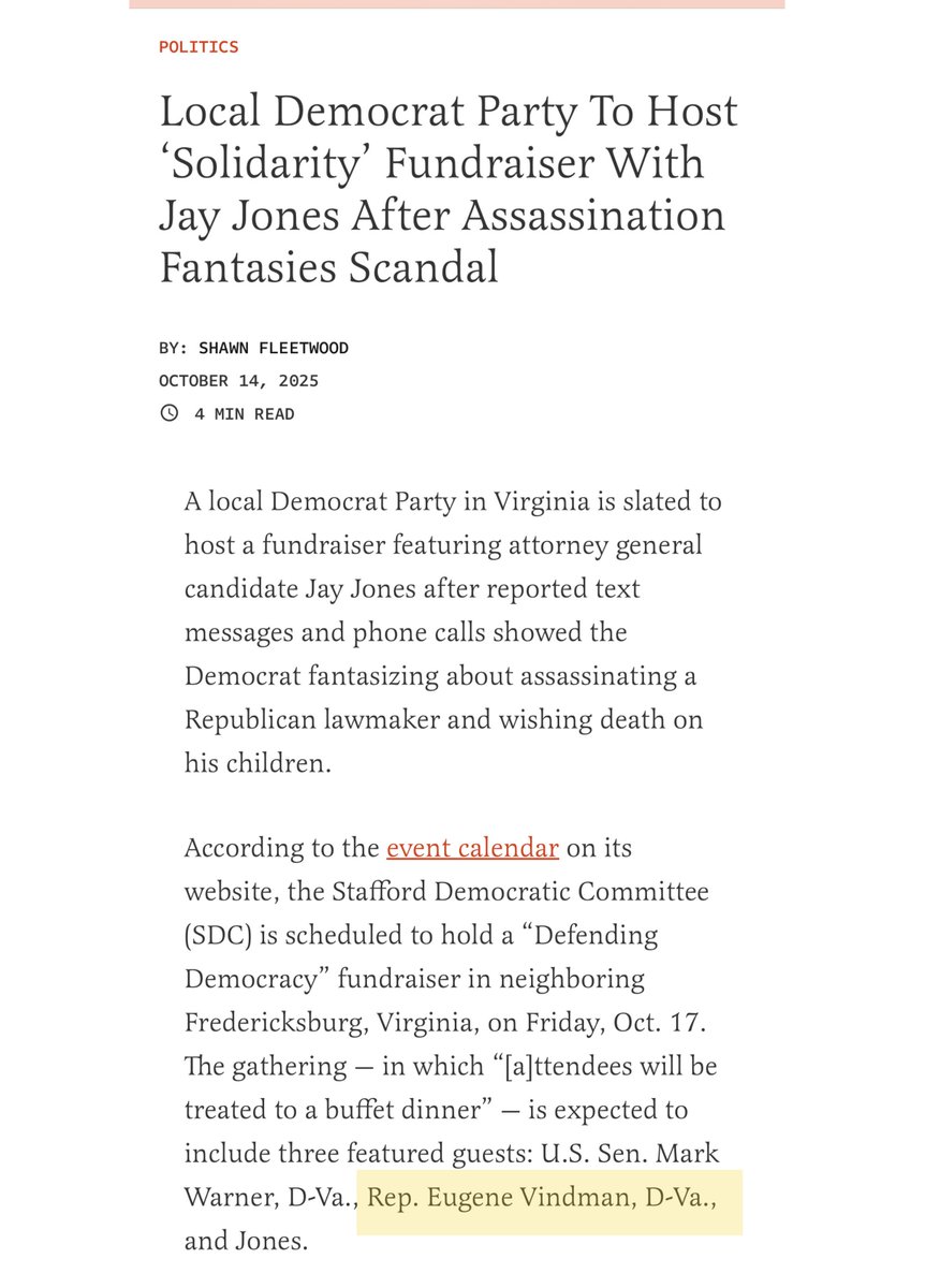 At this point, if a Dem is still supporting Jay Jones, they're telling you they have no moral compass.

Message received, <a href="/YVindman/">Eugene Vindman</a> 👀