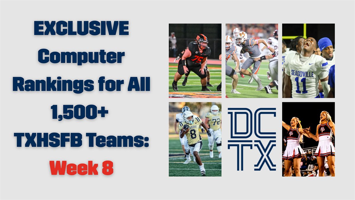 dctf's tweet image. "How can the Dave Campbell's computer POSSIBLY rank all 1,500+ teams in Texas high school football ahead of Week 8?"
Like this, apparently:
texasfootball.com/article/2025/1…