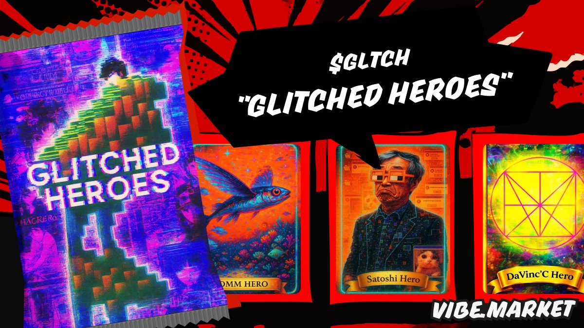 ⚡🎁 GLITCHED GIVEAWAY TIME 🎁⚡
Win 1 FREE Glitched Heroes pack 💜💥
Your shot at pulling a $490+ Mythic 👀🔥

1️⃣ Follow + Like
2️⃣ Retweet
3️⃣ Comment “I love Mymo” + tag a fren
⏰ Winner in 3 days, Good luck 🍀

👉 Packs: vibechain.com/market/glitche…
👉 Site: glitchedheroes.carrd.co