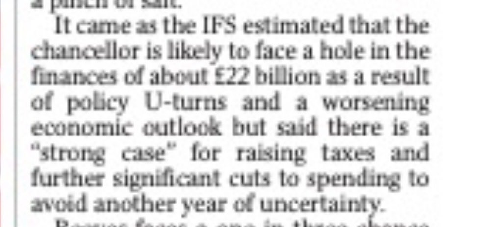 The irony of facing their own £22bn black hole 

Wonder if the IFS is just trolling at this point.