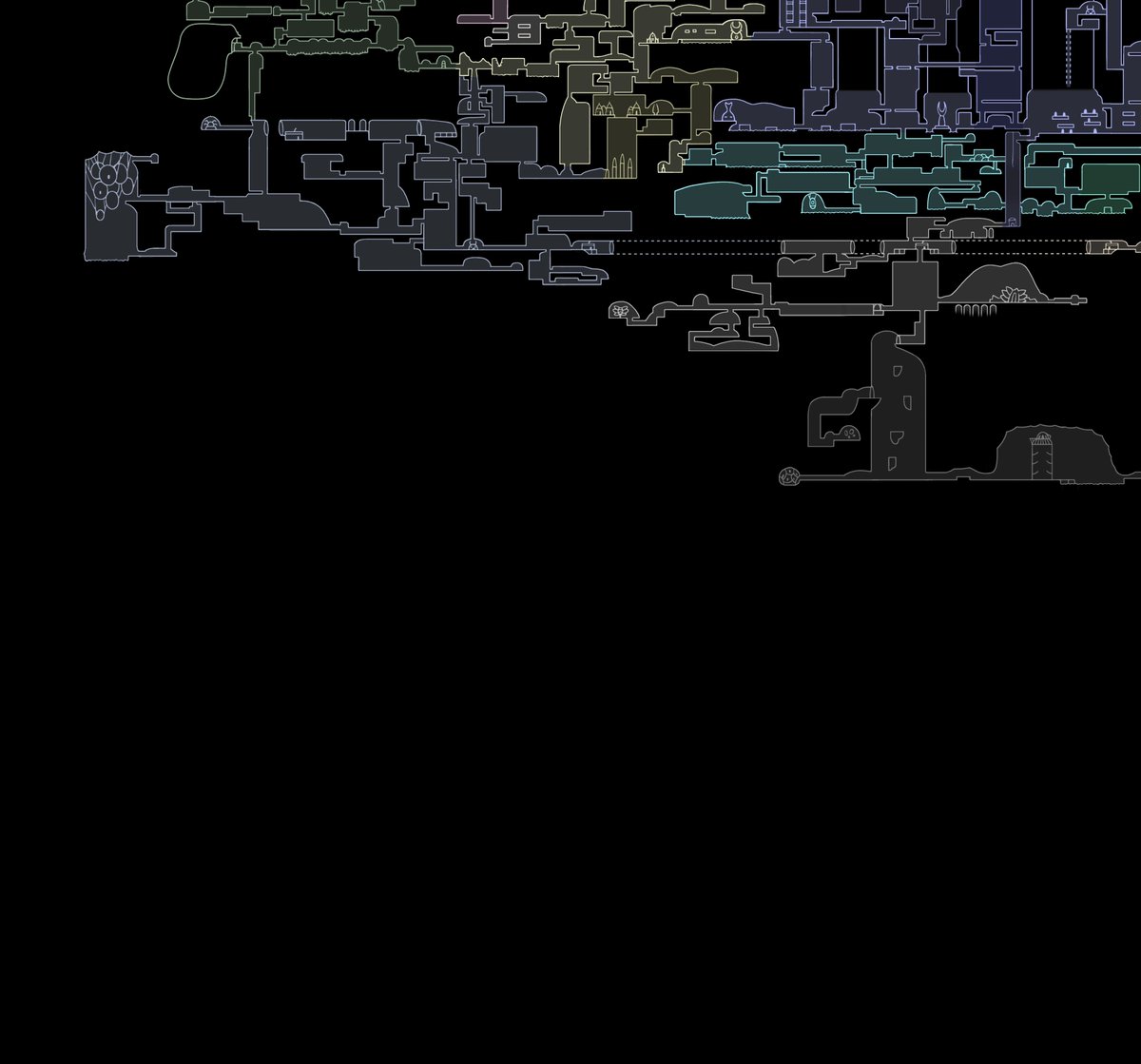 Shinda_ES's tweet photo. #hollowknight El mapa de Hallownest añadiendo detalles. Es casi igual al juego :D. https://t.co/FkrNLVfr0J