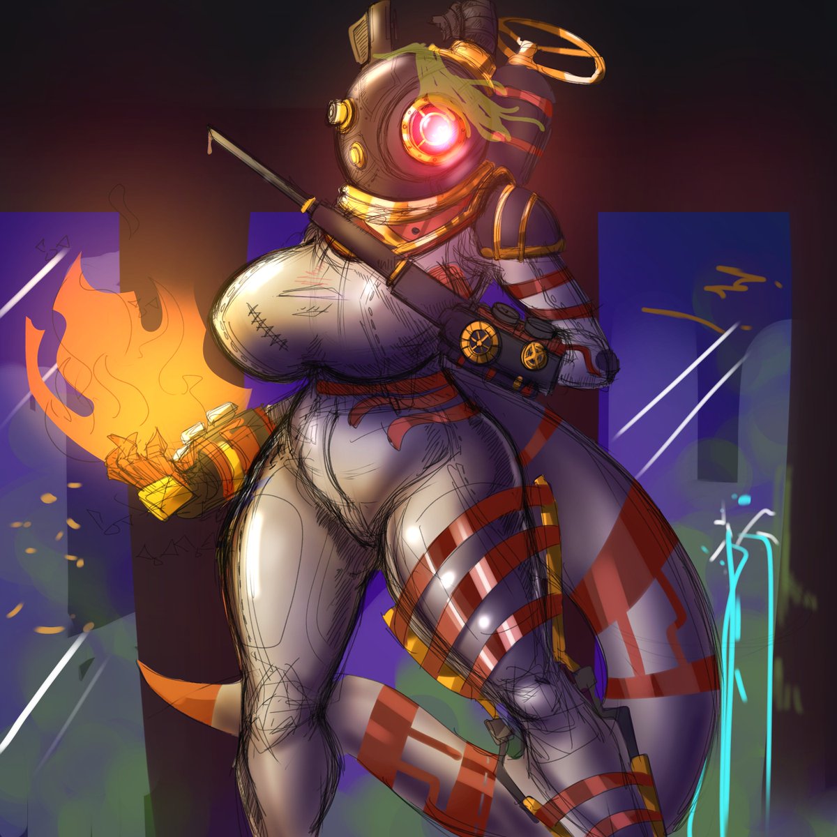 Caper2975's tweet photo. Some more dragon costumes.  Including Bioshock &amp; Signalis. https://t.co/2byocf3Jta
