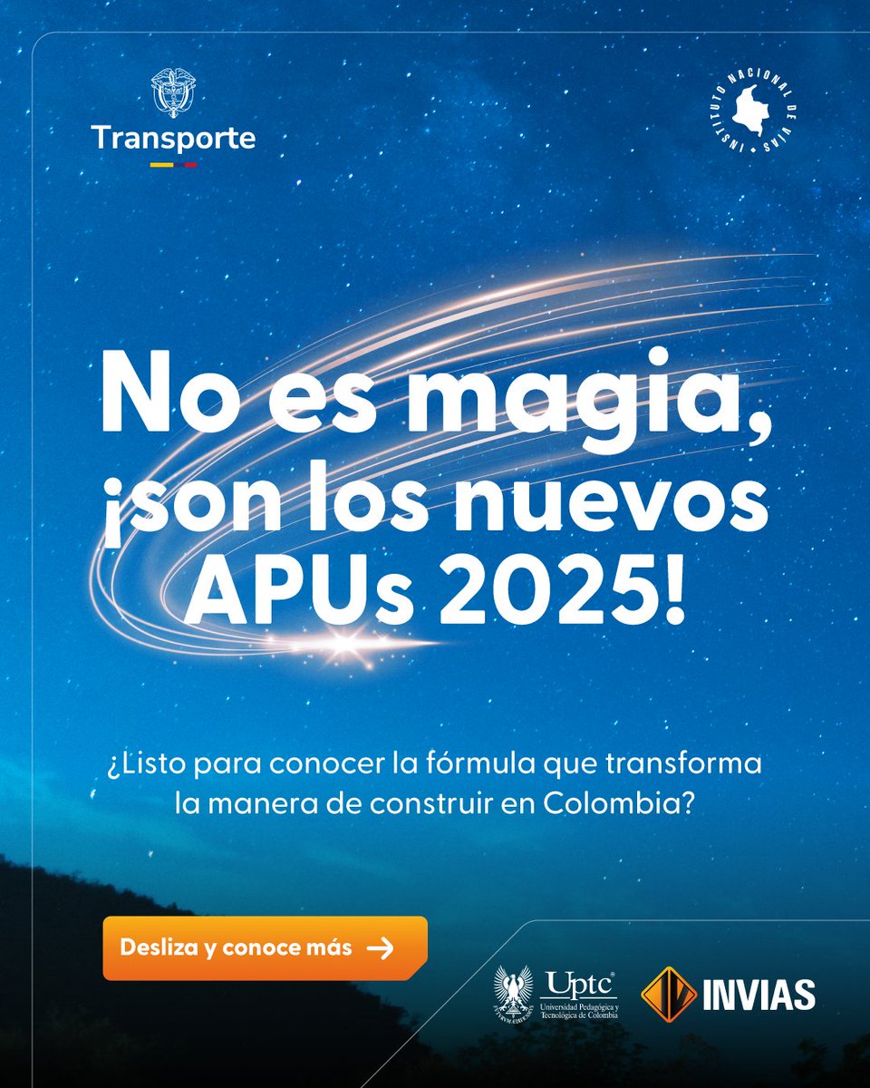 InviasOficial's tweet image. ¡Los #APUs son el corazón de las obras públicas!
Este 24 de octubre descubre cómo su actualización moderniza la forma de presupuestar la infraestructura vial en Colombia.
📺 Transmisión por YouTube del Invías, 8:00 a. m.
youtube.com/live/9atTPSagm…
