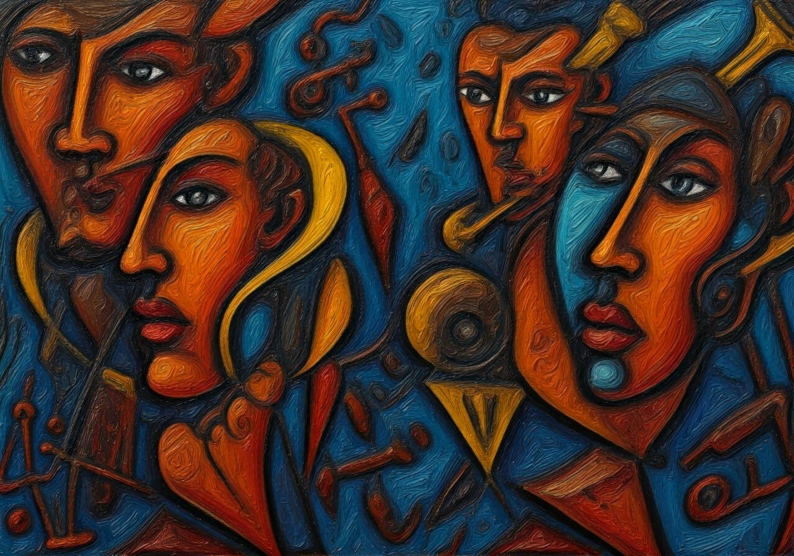 MidnightworksA's tweet photo. Music for the eyes, colors for the soul.
#abstractpainting #SURREALISM #AIart #digitalart #NFTs #portraits https://t.co/IddAPLGT3O