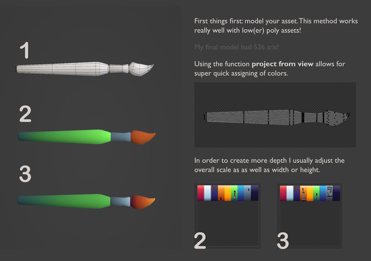 emma_gamedev's tweet image. here it is, a super rough breakdown of how i texture these assets!