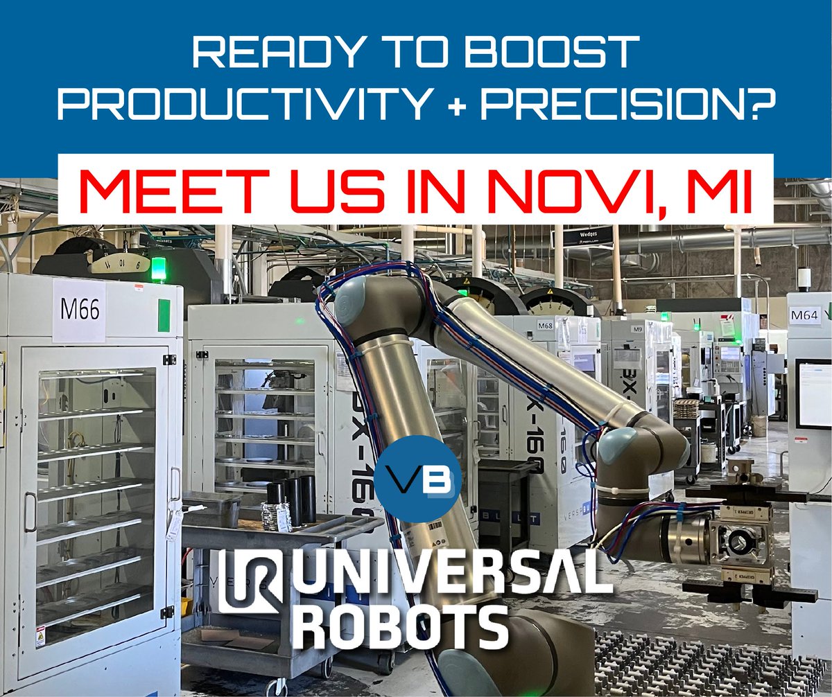 VersaBuilt's tweet image. 💡 Ready to transform your manufacturing?

Join us on 11/19/25, in Novi, MI, with Universal Robots to see how cobots boost productivity, adapt to fast changeovers, and deliver precision down to ±0.03 mm.

👉 Explore more: versabuilt.com/shows-events/

#VersaBuilt #UniversalRobots
