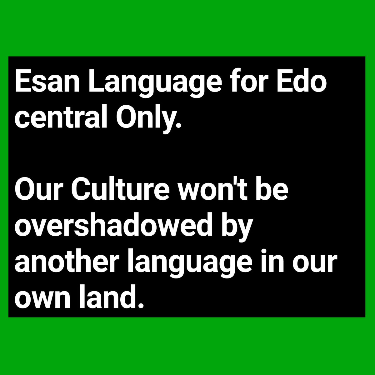 Esans better wise up or our Esan culture will go extinct.