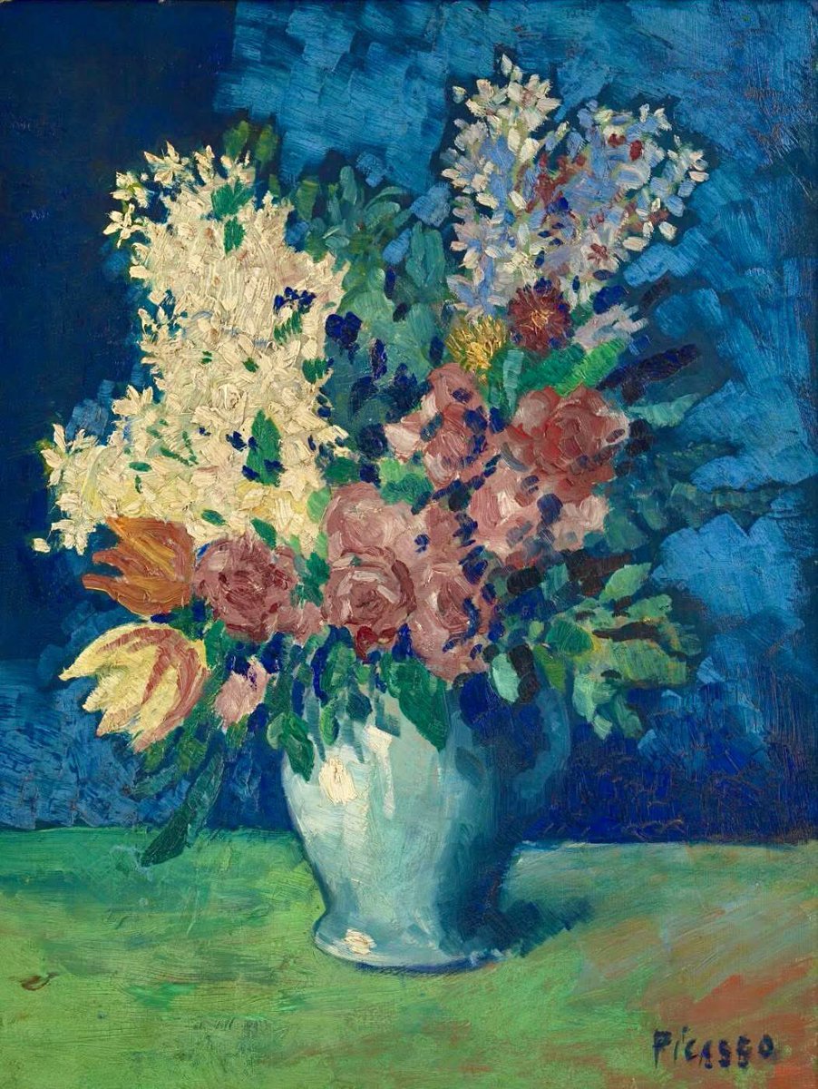 Pablo Picasso,(1881-1973), “Flowers”, 1901.
Oil on canvas, 25”x19”