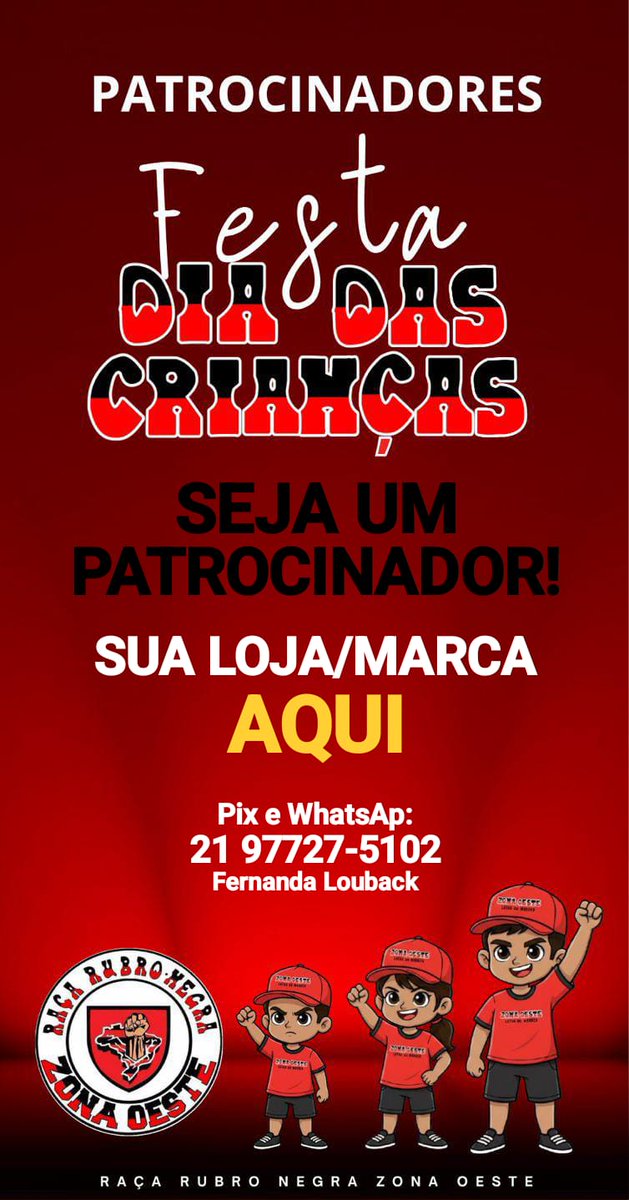🔴 FESTA DIA DAS CRIANÇAS ⚫️

Gostaríamos de convidar a todos os colaboradores e simpatizantes, para nossa festa do dia das crianças, dia 26 de Outubro às 11h00. 
Esperamos por você!❤️

*Seja um colaborador, chame na DM, direct ou no WhatsApp✊🏾