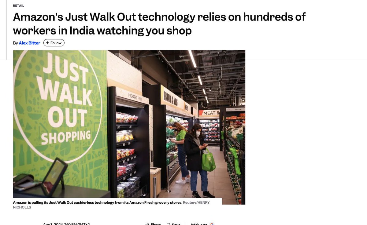 Jeff Bezos heard "do things that don't scale"

and decided to hire 1000 indians to run an automated grocery store

And proceeds to generate millions upon millions in free PR for Amazon and Whole Foods

Truly next-level thinker