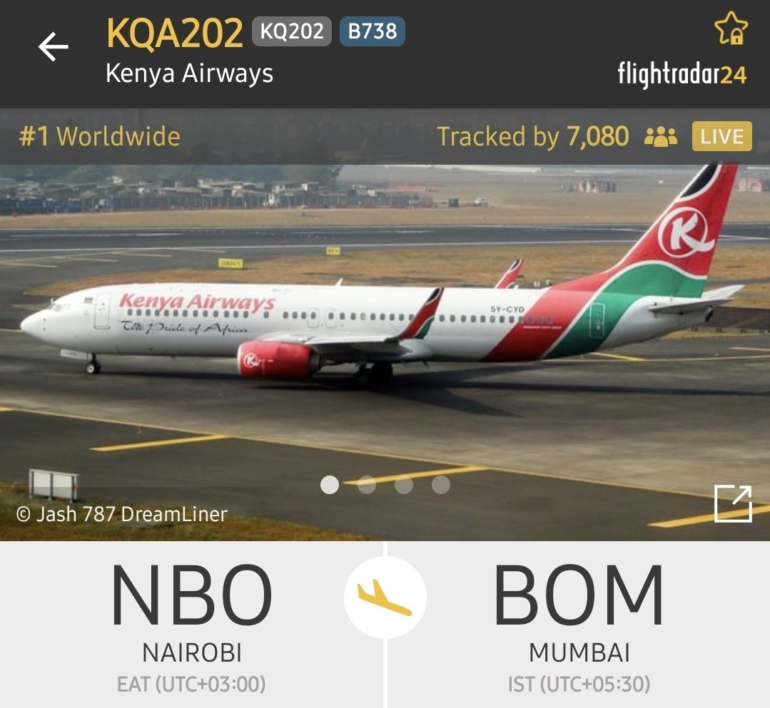KenyaAirways's tweet image. The most tracked flight ✊️
KQ 202 to Mumbai ready to bring home Baba, Raila Odinga