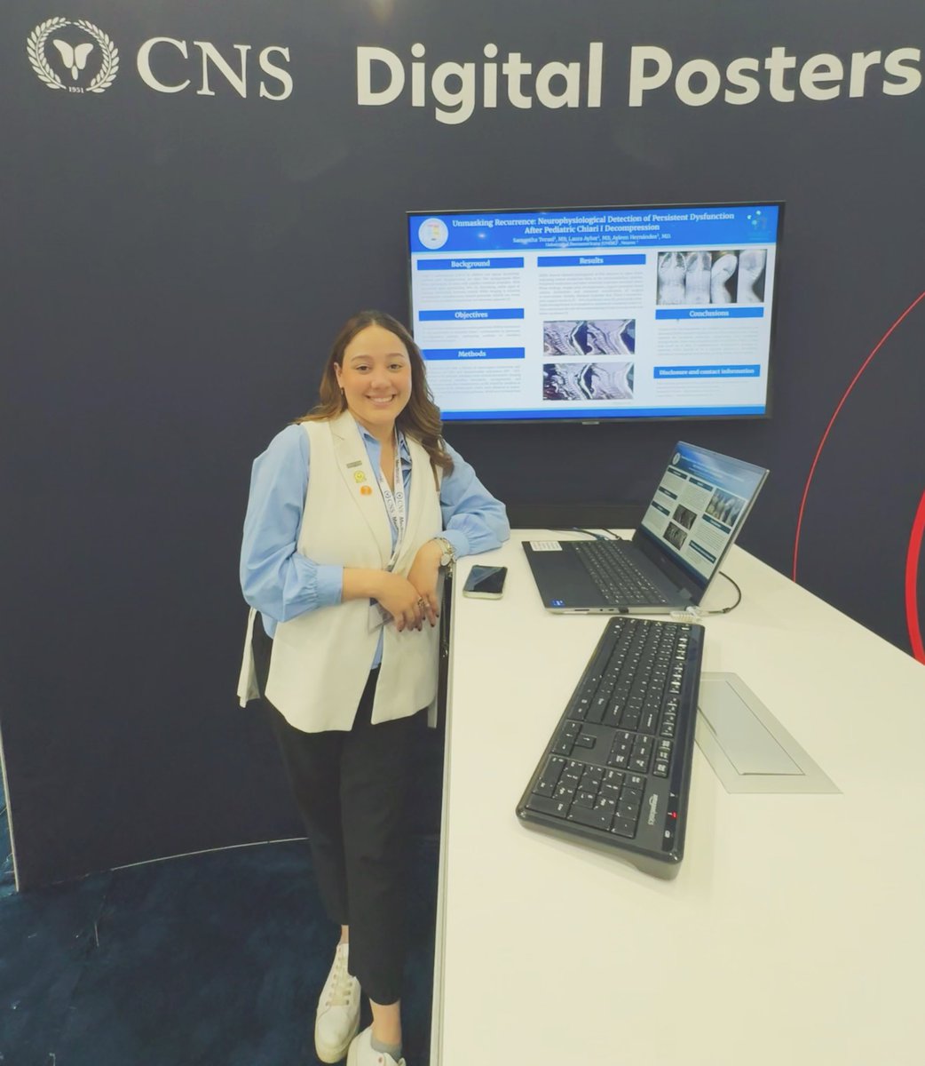 laybar6's tweet photo. Extremely grateful to be part of the incredible @WomenInNSGY and @missionbrainorg community 🤍 Had the best time at #CNS2025 presenting our work on Chiari I Recurrence and Decompression. An unforgettable experience surrounded by inspiring minds and mentors! @CNS_Update https://t.co/p0lEarPiEc