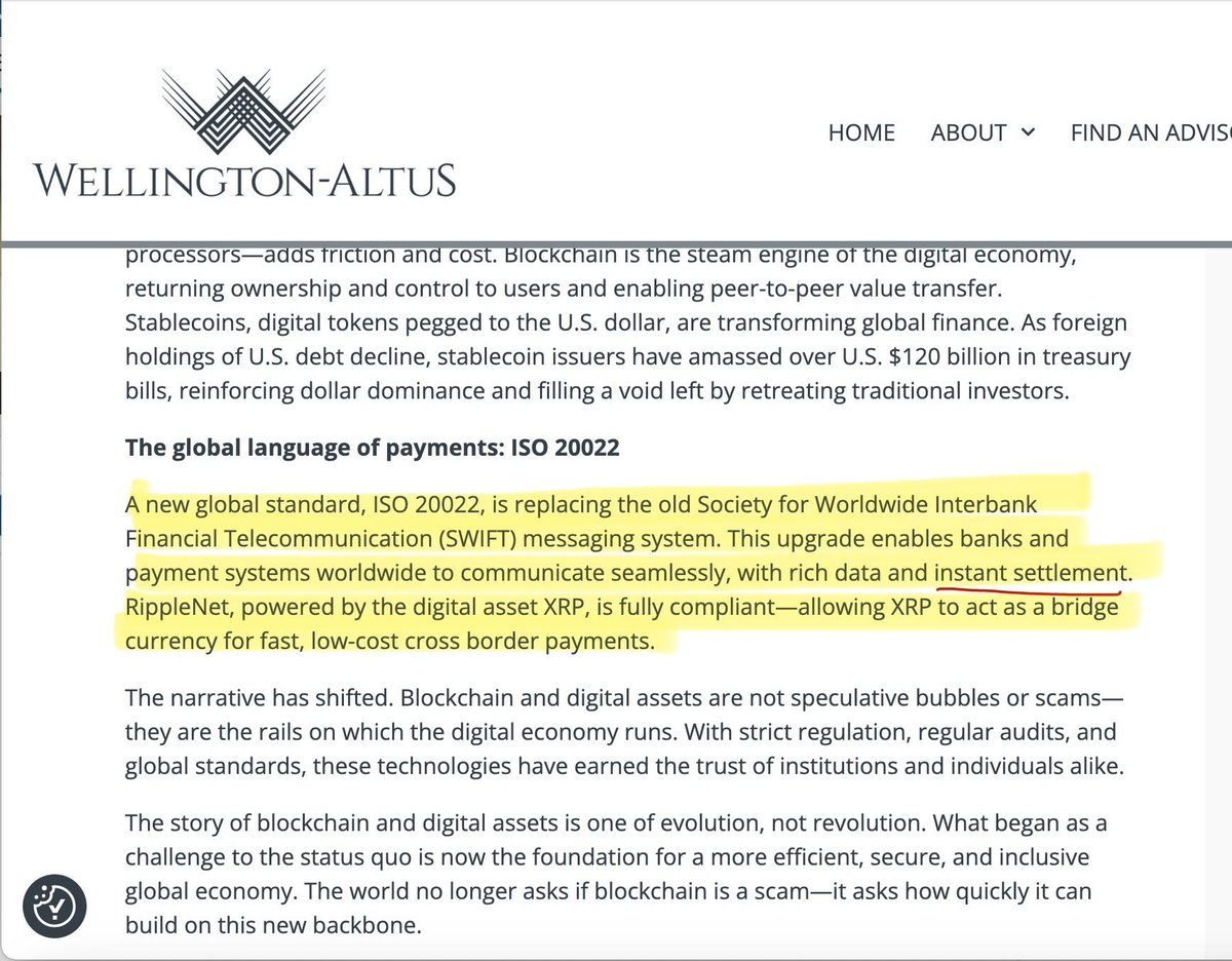 ISO 20022 WILL ENABLE INSTANT SETTLEMENT, NOT JUST MESSAGING + ALLOWS THE  USE OF COMPLIANT TECHNOLOGY LIKE RIPPLENET AND XRP‼️ From  Wellington-Atlus.😏💨 AKA Smart Money.✓ Documented.📝👇