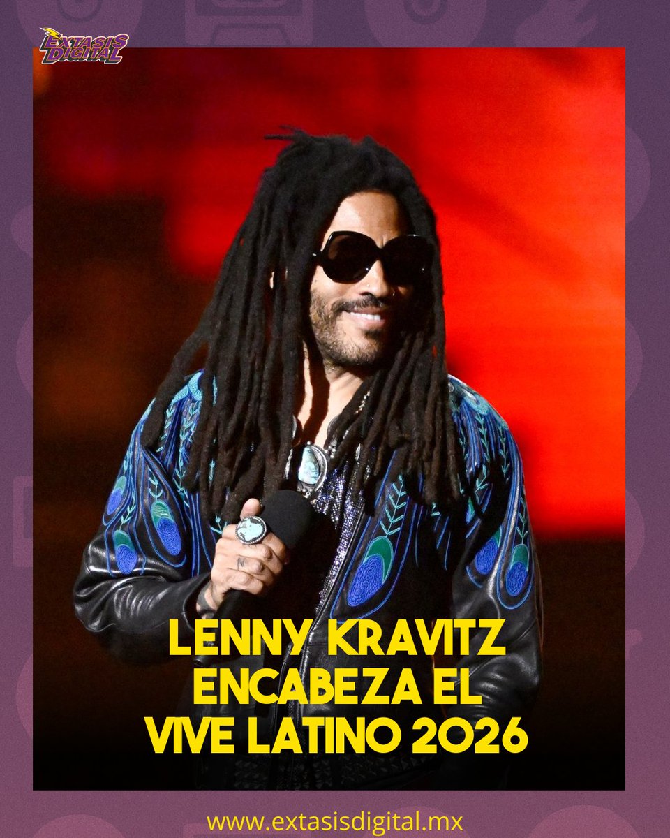 Extasis_Mexico's tweet image. 🎸🔥 ¡El #ViveLatino2026 está cada vez más cerca!
Este lunes se reveló el cartel oficial y uno de los artistas que encabeza el festival es nada menos que Lenny Kravitz. 😍🎶

Más de 58 artistas harán vibrar el Estadio GNP Seguros en la CDMX