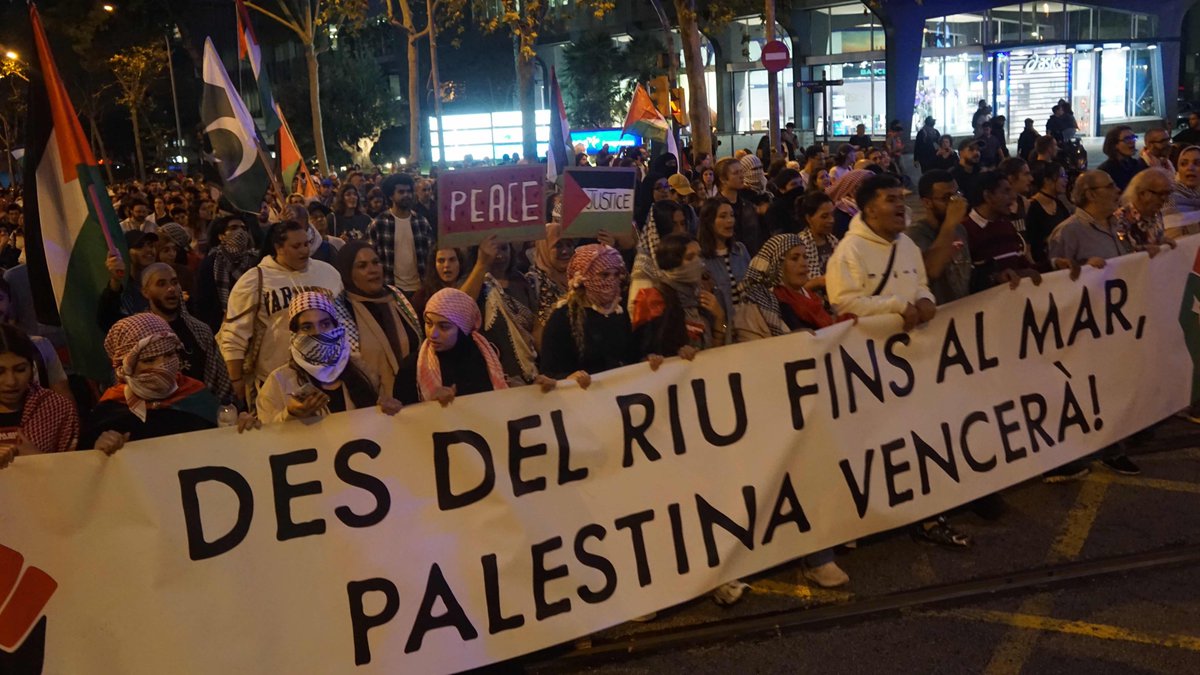 guarapitu's tweet image. Malgrat les bastonades que han repartit els mossos, avui s&apos;ha demostrat que Barcelona està amb el poble de Palestina #Vaga15O #VagaGeneral15O #HuelgaGeneral15O