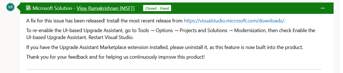 CodingMadness's tweet image. And of course Microsoft closed the issue as "solved".
No, MS is not solved!
You forced the users to use something they don't want and the functionality is not better but rather worse.
@dotnet @VisualStudio
2/2