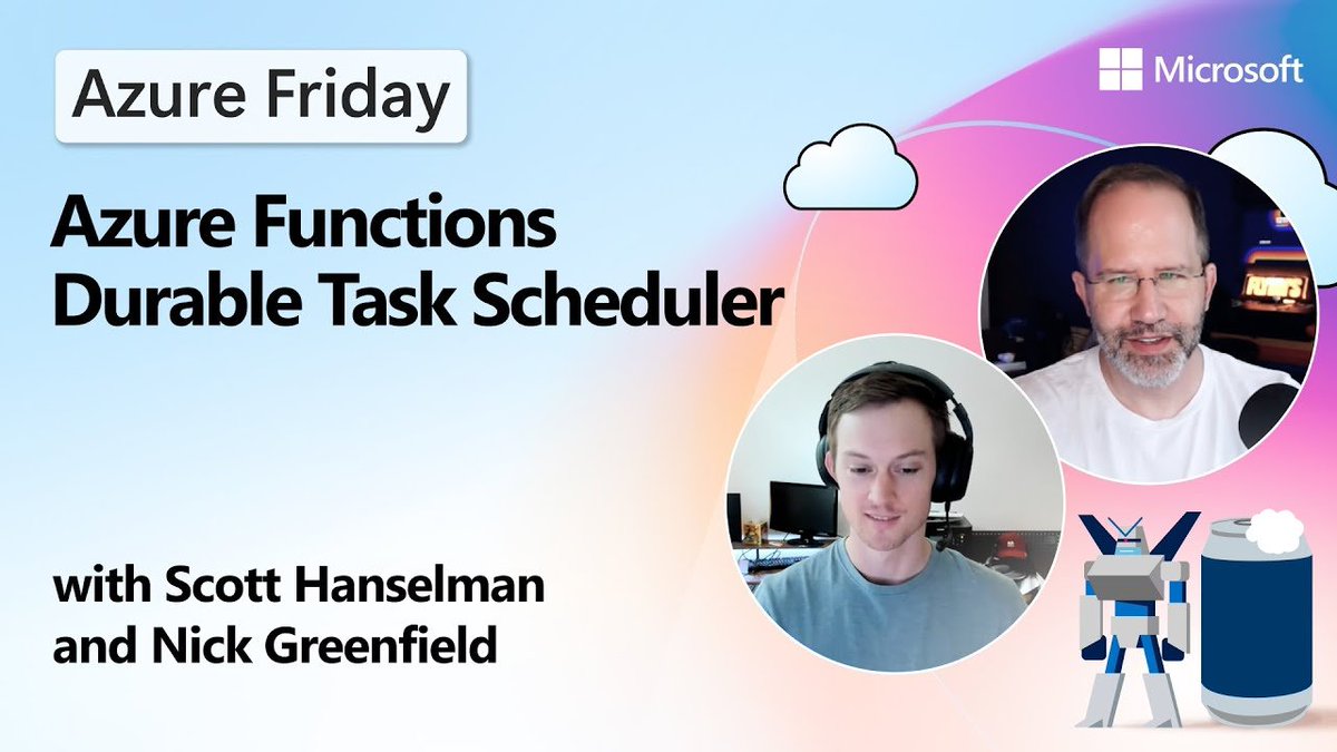 MSAzureDev's tweet image. This week on @AzureFriday, @SHanselman and Nick Greenfield discuss the #AzureFunctions Durable Task Scheduler; a fully managed backend for orchestrating stateful workflows across Azure compute environments, empowering (cont) msft.it/l/6019sfH0d