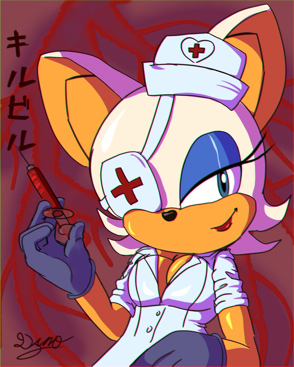 #Sonictober2025 Day 15: Patch 

Rouge with eyepatch equals Elle Driver 

#SonicTheHedgehog #RougeTheBat