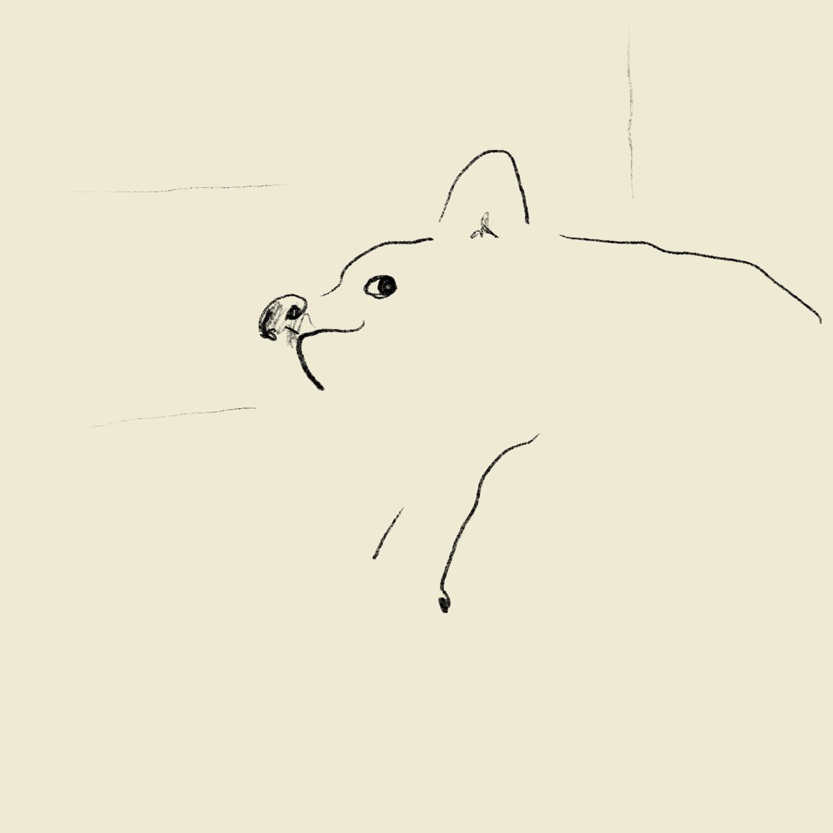 お なでてくかい?の顔をスケッチ